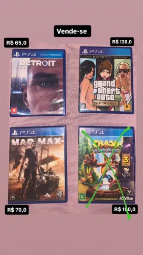 Jogo de ps4 e caixa do ps4 fat