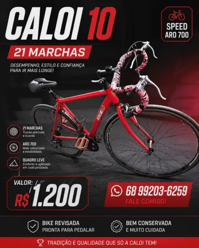 Caloi 10 speed laranja neon