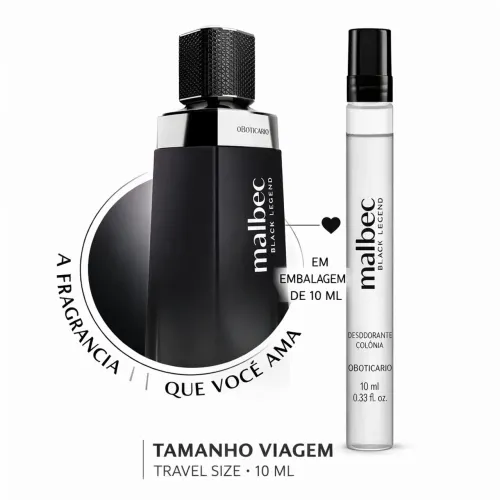 Malbec Black Legend 10ml Boticário Perfume lançamento 2026 Perfume de Bolsa