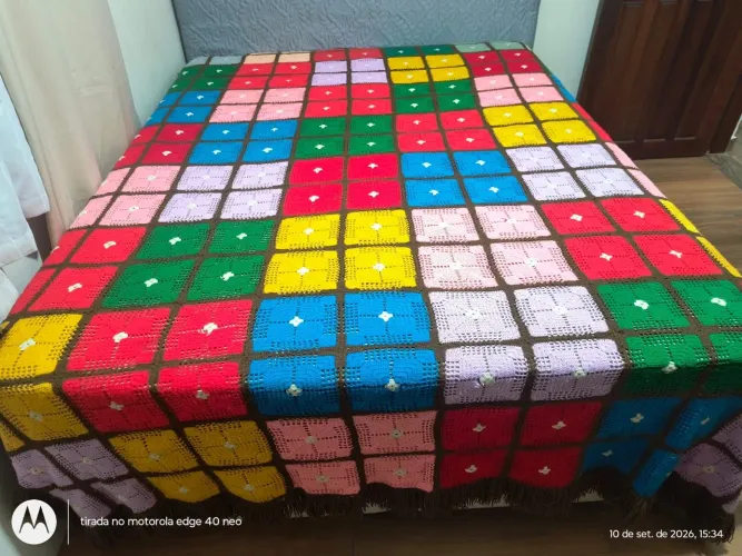 Colcha de crochê artesanal para cama Queen, e King size