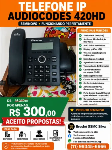 TELEFONE IP AUDIOCODES 420HD