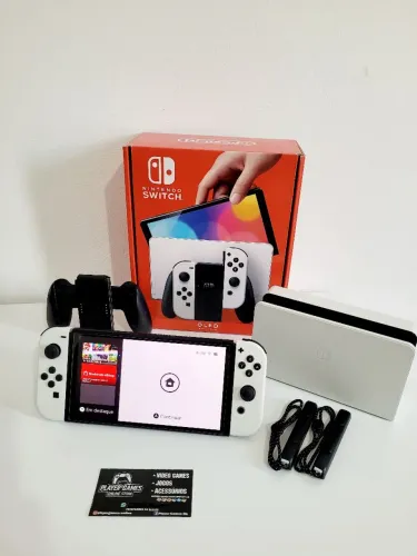 DESBLOQUEADO!! Nintendo Switch Oled Completo!! (Aceito Cartão)
