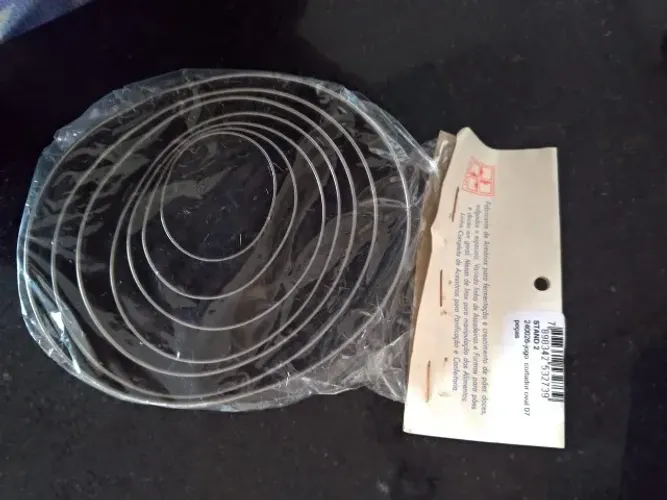 Conjunto de cortadores para biscoito em inox, formato oval, 7 peças, marca Cimapi