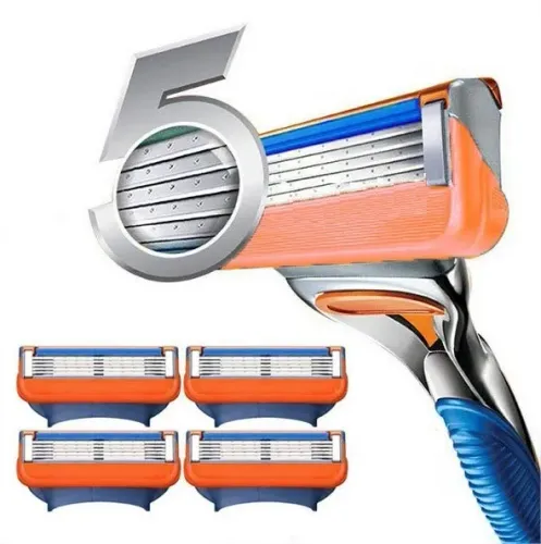 Carga Para Barbeador 5 Lâminas De Precisão Refil Premium Compatível Fusion Cartucho Com 4 