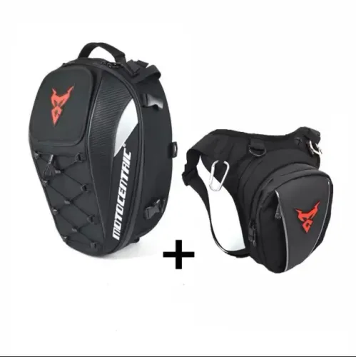 Kit Mochila Bau Bagageiro + Bolsa De Perna Motocentric
