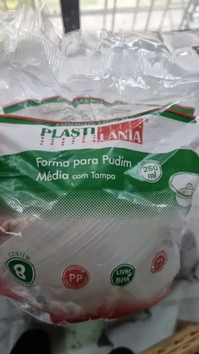  Forma Pudim Média 250ml C/ Tampa - 400 Unidades Descartável