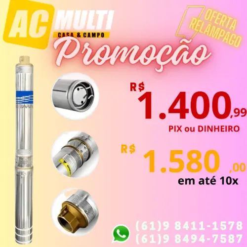 bomba palito caneta Motobomba BM 4BPL3-10 1,5HP 230VM 2F 60Hz OD4 EBARA