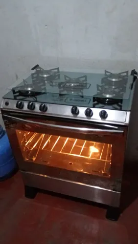 Fogao Inox 5 bocas electrico