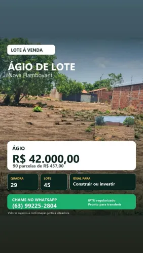Vendo terreno em Palmas -TO