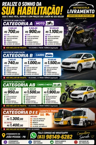 VENHA TIRAR SUA HABILITAÇÃO AQUI NA AUTOESCOLA LIVRAMENTO