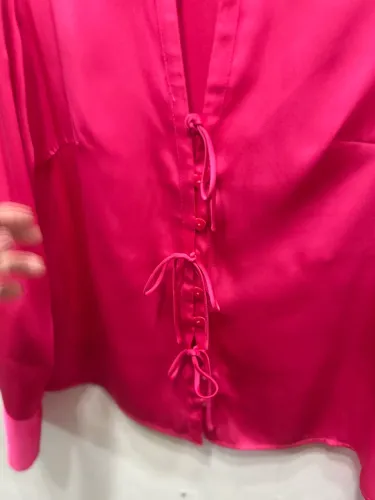 Blusa elegante seda rosa shoulder Tamanho 38