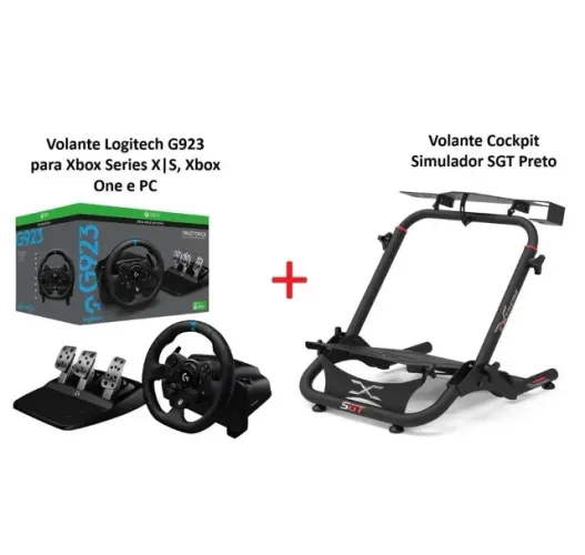 Volante e Pedal Logitech G923 + Cockpit SGT - Usado