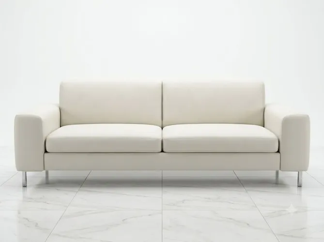 Sofá 3 Lugares de Linho Off-White / Branco - 2,20m | Excelente Estado