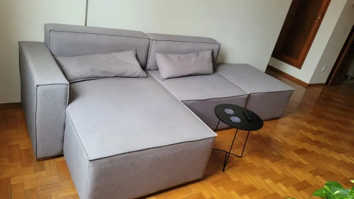 Sofá Modular 3 lugares - Linho Cinza