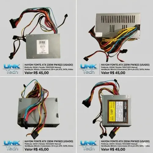 Produto: Fonte ATX Hayom PW1623 - 230W (USADA - EXCELENTE)