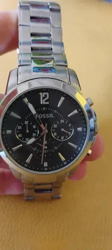 Relógio fóssil pulseira de aço