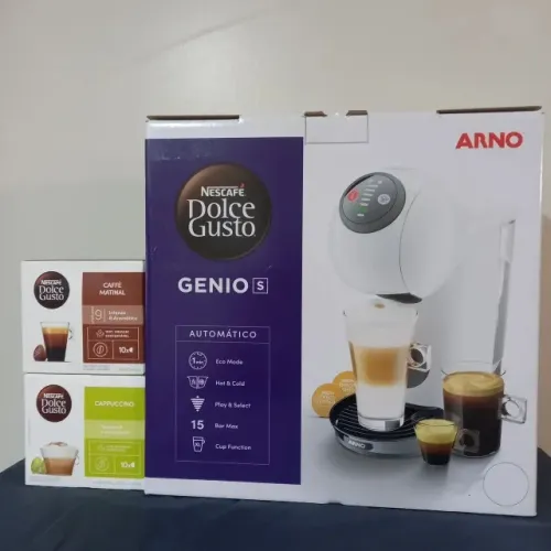 NOVA ! Cafeteira Dolce Gusto Gênio S Branca 220v + 2 caixa de cápsulas