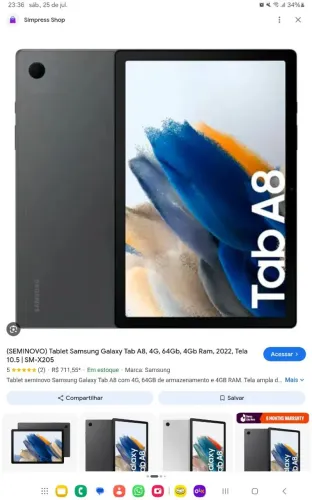 Tablet Samsung A8