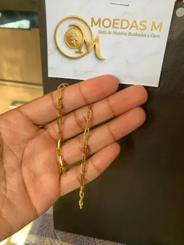 Pulseira moeda antiga banhada 10x no ouro 18k