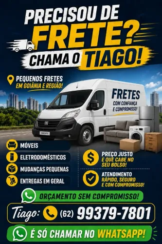 Frente encomendas e mudanças em Goiânia e região