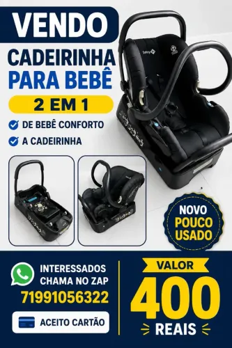 Vendo bebê conforto e cadeirinha 