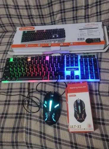 Teclado Gamer e Mouse Gamer , Com Fio Led