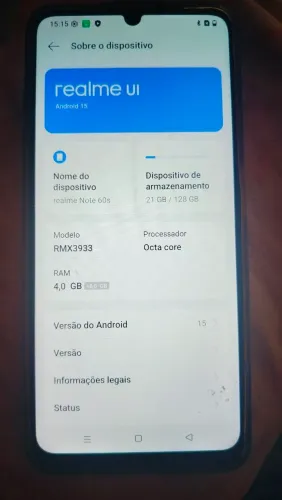 Vende-se celular realme ui Android 15