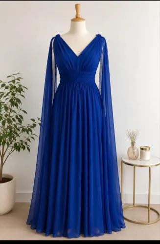 Vestido longo azul