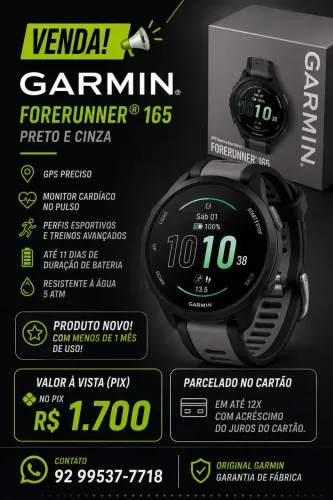 Vendo garmin novo - forerunner 165