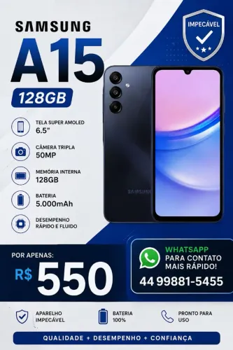SAMSUNG A15 128GB IMPECÁVEL