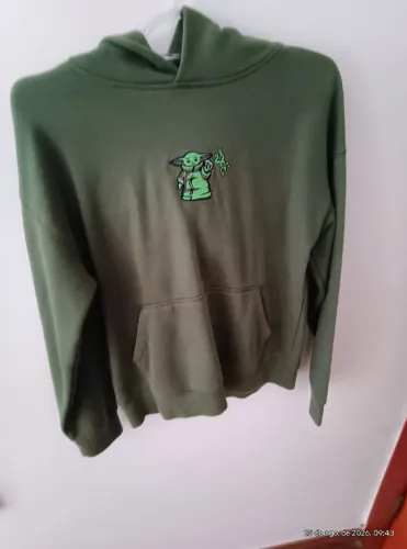 Blusa de Moletom Infantil com Capuz do Baby Yoda (Grogu)