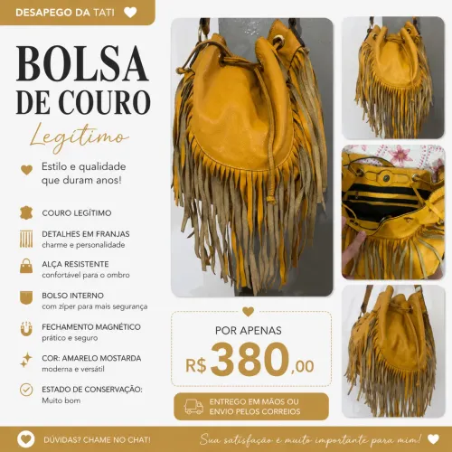 Bolsa vintage de franjas
