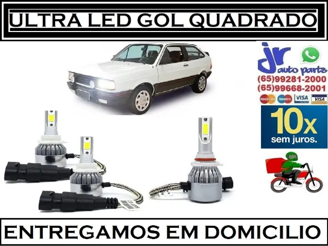 Lampada Ultra LED (Milha) Gol Quadrado 6000K 12V 24V