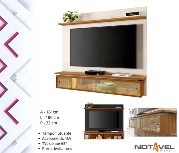 Sala home painel rack bancada