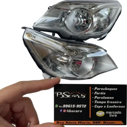 Par de Farol Cromado Chevrolet Agile Montana 2009 À 2021