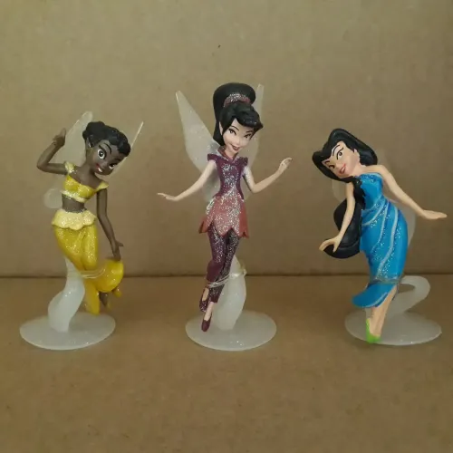 Fadas Tinker Bell Disney Trio Miniatura + 4 Fadas De Brinde