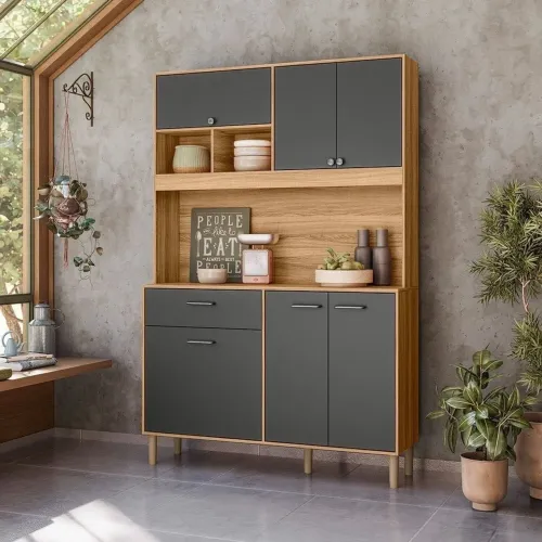 Armário de Cozinha com Design Moderno e Estilo Industrial