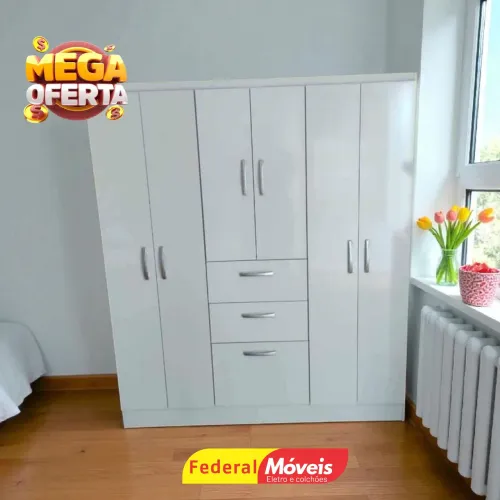 Guarda Roupa 7 Portas 2 Gavetas 1,56m - Entregamos