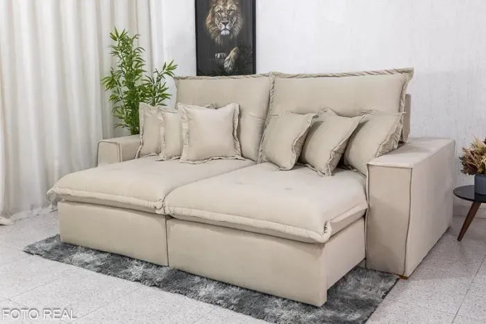 Sofá Retrátil Reclinável Ferrara D33 e Molas Ensacadas