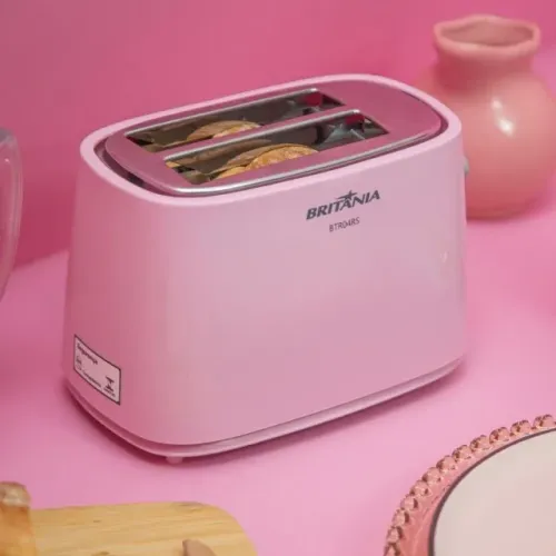 Torradeira Rosa Britânia 6 níveis de Tostagem 750W- 110V Retirada Freguesia