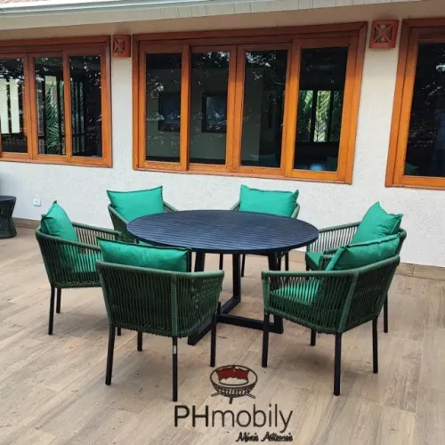 Conjunto com 6 cadeiras de alumínio e corda náutica!