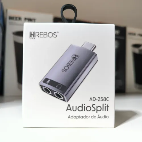 Adaptador de áudio type-c para fone de ouvido e microfone 