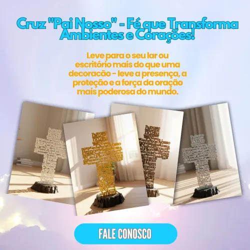 A Cruz do Pai Nosso Figura Premium Decorativa de Luxo em Várias Cores