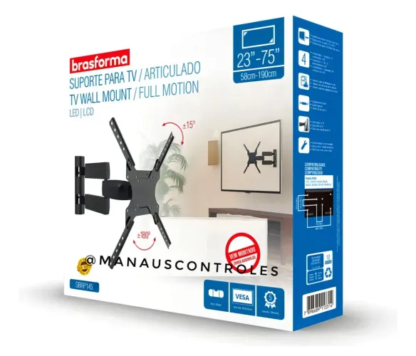 Suporte para Tv Articulado Brasforma 75 Polegadas