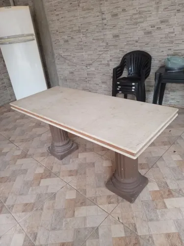 Mesa retangular mármore travertino