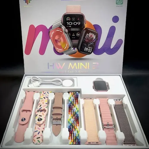 Smartwatch com 7 pulseiras HW Mini 2