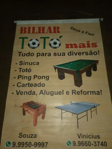 Bilhar, Totó, Ping Pong e outros