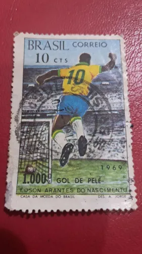 Selo original Pelé 1969 + 2 brindes