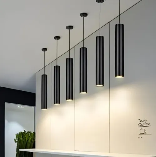 Pendente Moderno Linear Slim Tubular Para 1 Mini Dicroica - 30/ 45 ou 60cm