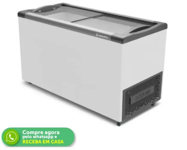 Freezer Horizontal Tampa de Vidro MetalFrio 504L